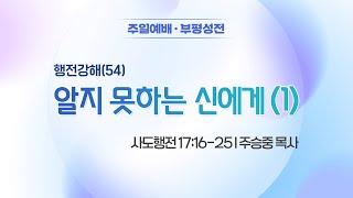 [주일2부예배] 행전강해(54) 알지 못하는 신에게(1) I 사도행전 17:16-25 I 주승중 목사 I 2025.06.01