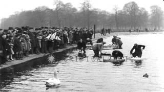 Model ships of London's Model Boat Club compete at Round Pond in Kensington Garde...HD Stock Footage