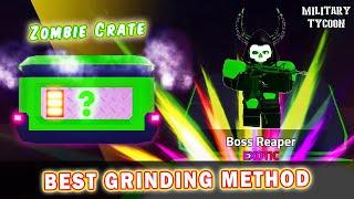 ZOMBIE CRATE BEST GRINDING METHOD | Military Tycoon Roblox