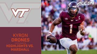 Virginia Tech QB Kyron Drones Highlights vs. Marshall