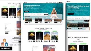 Responsive Tour Travel Agency Website Design Using HTML  / CSS / JAVASCRIPT || Step By Step