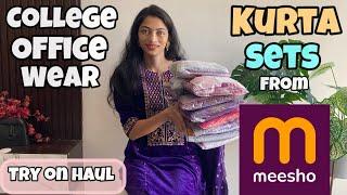 Meesho kurta set haul| meesho suit set haul| meesho college/Office wear kurta set| Meesho haul video