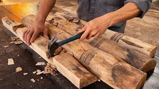 Check Out This Amazing Transformation: Guy Turns Natural Tree Trunk Into Thousand Dollar Round Table