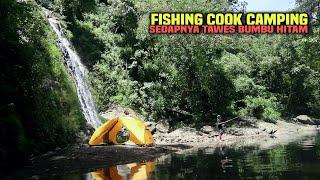 SOLO FISHING CAMP COOKING - NIKMATNYA TAWES BUMBU HITAM PAMMARASAN DI AIR TERJUN KAJE'JEN