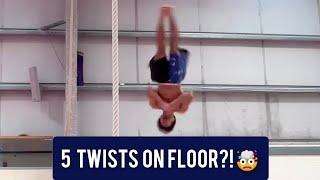 Jake Jarman  attempt at Quintuple Twists on Floor  - 2022 Gymnastics training