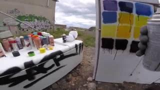 Napalm spray paint  , Black Test with Motip , Quick Color , Spray Paint Discount by Leroy Merlin.