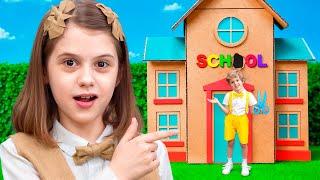 Cardboard School Adventure for Kids with Eva
