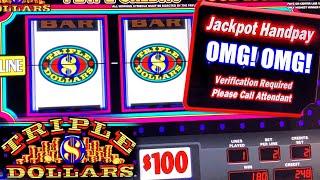 $200 per SPIN  HIGH LIMIT TRIPLE DOLLAR CLASSIC SLOT MACHINE  JACKPOT HANDPAY