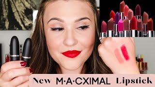 NEW MAC MATTE LIPSTICK FORMULA swatching the MACXIMAL SILKY MATTE LIPSTICKS - first impressions