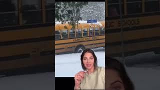 This bus was stuck in snow until kids helped out