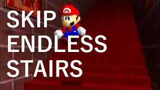 Super Mario 64 - Skip Endless Stairs Glitch (Backwards Long Jump)