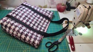 You will surprise how easy you can sew 🪄 sewing sturdy bag from Scraps fabric ️🪡#diy#crafts