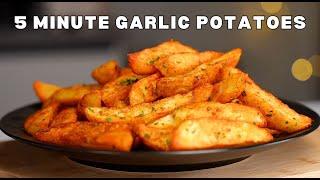 Mix Potatoes in Garlic then Fry! So Delicious!