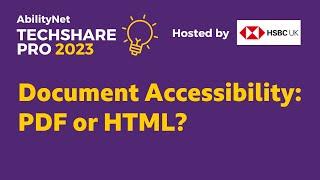 Document Accessibility  PDF or HTML - TechSharePro 2023