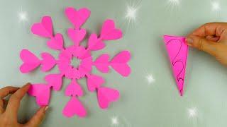 Paper Cutting Design️How to make a heart snowflake [Clear tutorial fast and easy]