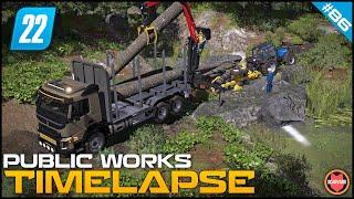  Rescuing Flipped Wood Trailer In The Forest ⭐ FS22 City Public Works Timelapse