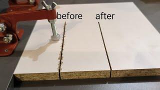 How to cut laminated chipboard without chipping.