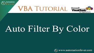 Auto Filter By Color in VBA | Excel VBA Tutorial in Hindi