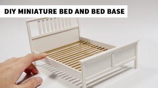 Miniature Bedroom EP01 | DIY 1:12 Scale Bed & Bed Base with Cardboard | Ikea Inspired