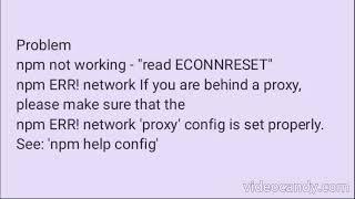 npm not working - "read ECONNRESET"