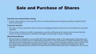 Purchase and sale of shares