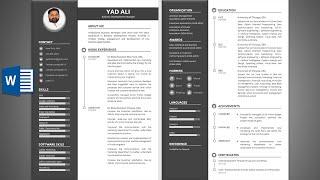 How to make Creative Two Pages Resume in ms word 2019 | Professional Resume in word | Resume writing