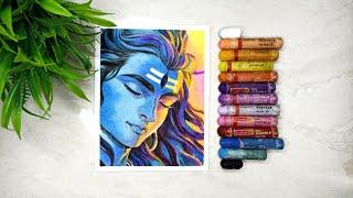 How to draw lord shiva drawing easy/ Oil Pastel Drawing
