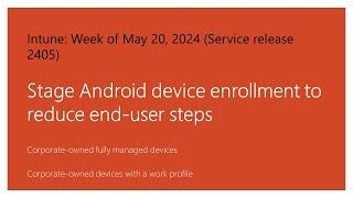 Stage Android device enrollment | Microsoft Intune new