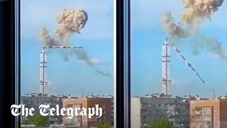 Russian rockets destroy Kharkiv television tower