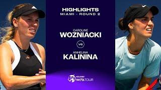 Caroline Wozniacki vs. Anhelina Kalinina | 2024 Miami Round 2 | WTA Match Highlights