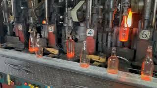 glass wine bottle factory manufacturing process.