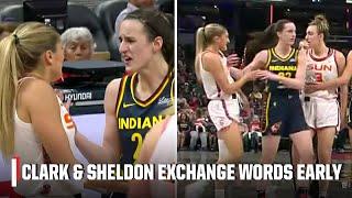 Tensions rising between Caitlin Clark & Jacy Sheldon early in Sun-Fever  | WNBA on ESPN