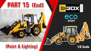 Making JCB 3DX Backhoe 1/8 scale form PVC - Part 15 (Paint and Lighting)