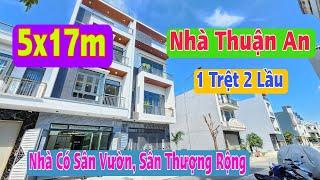 (264) 1 Trệt 2 Lầu, Sân Ô Tô, Sân Vườn Phía Sau, Có Sân Thượng Rộng, Nhà Thuận An