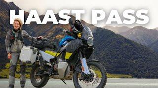 Rainy ride through the HAAST PASS | Motorcycle camping in New Zealand on my Norden 901 [E11- S6]