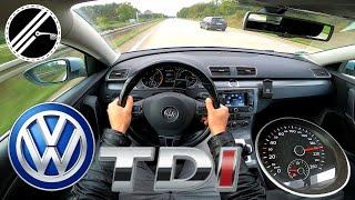 VW Passat Variant 2.0 TDI DSG B7 3C 140 PS Top Speed Drive On German Autobahn No Speed Limit POV