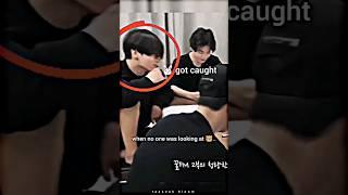 Jungkook got caught ‼️ He forgot about the cameras for a moment  #shorts #taekook