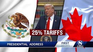 US tariffs take effect and Mexico, Canada and China retaliate with their own tariffs on the US