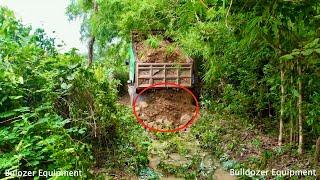 The Project to build one ancient Road has been completed 100% The Bulldozer D20P & Dump Truck 5T