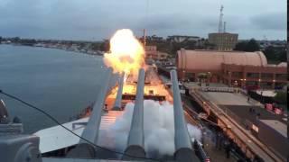 Battleship Iowa 16" pyro shoot