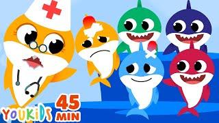 Five Little Baby Sharks Jumping on the Bed + More Baby Shark Songs