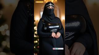 Curvy Plus-Size Muslim Woman in Black Niqab Fashion | AI Model Lookbook #niqab #niqabii_muslimah_