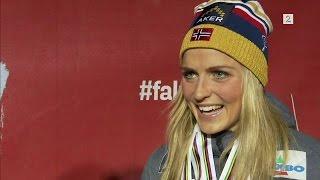 Falun 2015: Interview with Therese Johaug after 30km classic mass-start medal ceremony