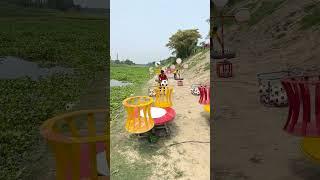 two fearless players. toy guns shots, flying rings, spinning baskets. both looked like winners
