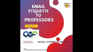 Email etiquette to professors