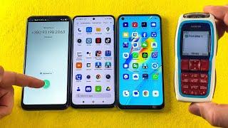 Blackview A90 vs Xiaomi Redmi Note 11 vs OPPO A54 Incoming Call from Nokia 3220 Outgoing call