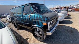 PIMP MY RIDE VAN WITH 28" RIMS AT THE AUCTION!