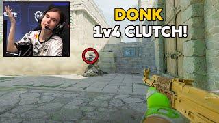 DONK Outplays his opponents to win the 1v4 Clutch! CS2 Highlights