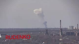 [CCTV] Hit something heavy on the western outskirts of Donetsk.