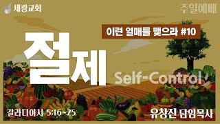 [세광교회-주일예배] 절제(Self-Control) | 유창진 담임목사 | 2024-1208